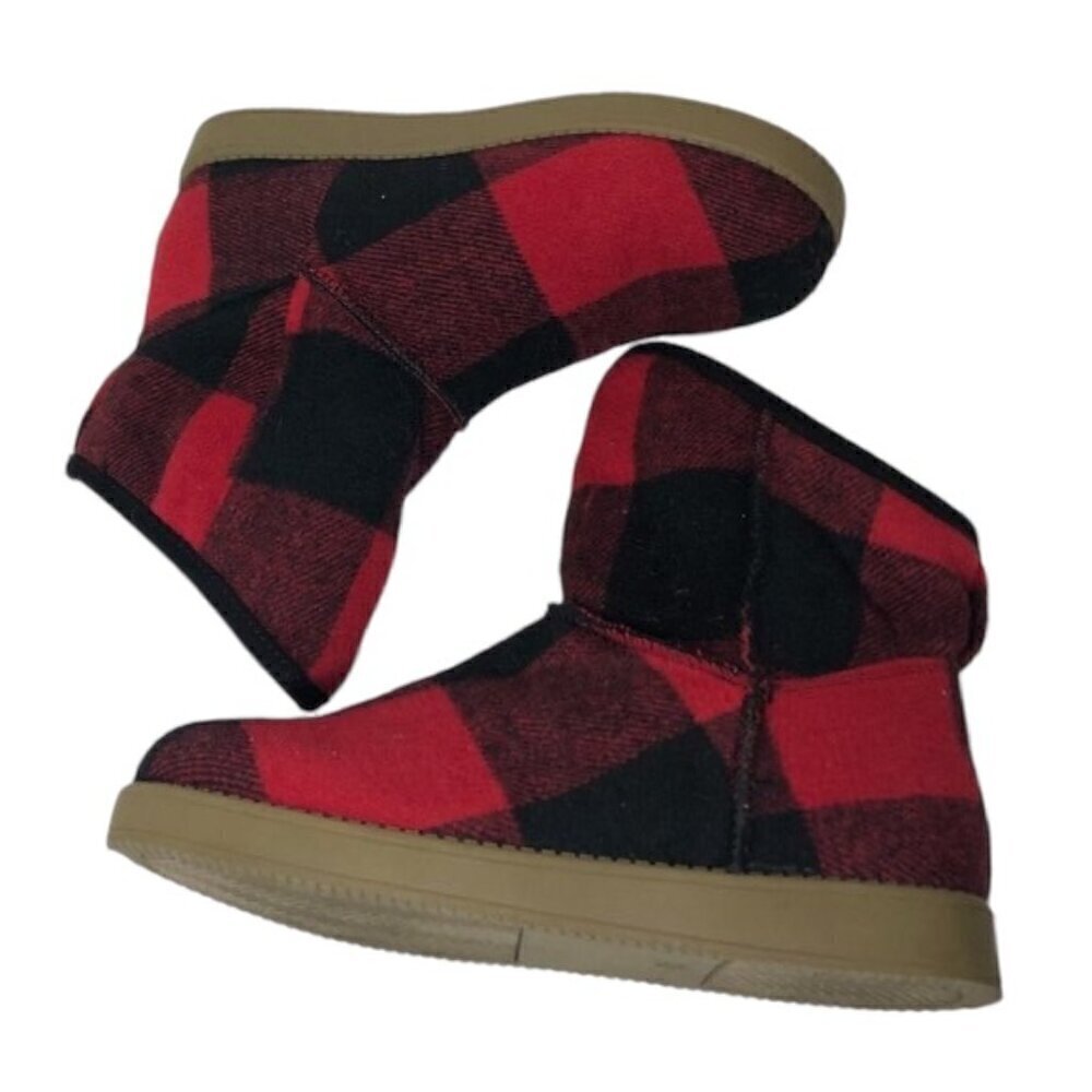 INDIGO RD Boots Women's Size 6 Red Aylee Buffalo Check Plaid Ankle Booties